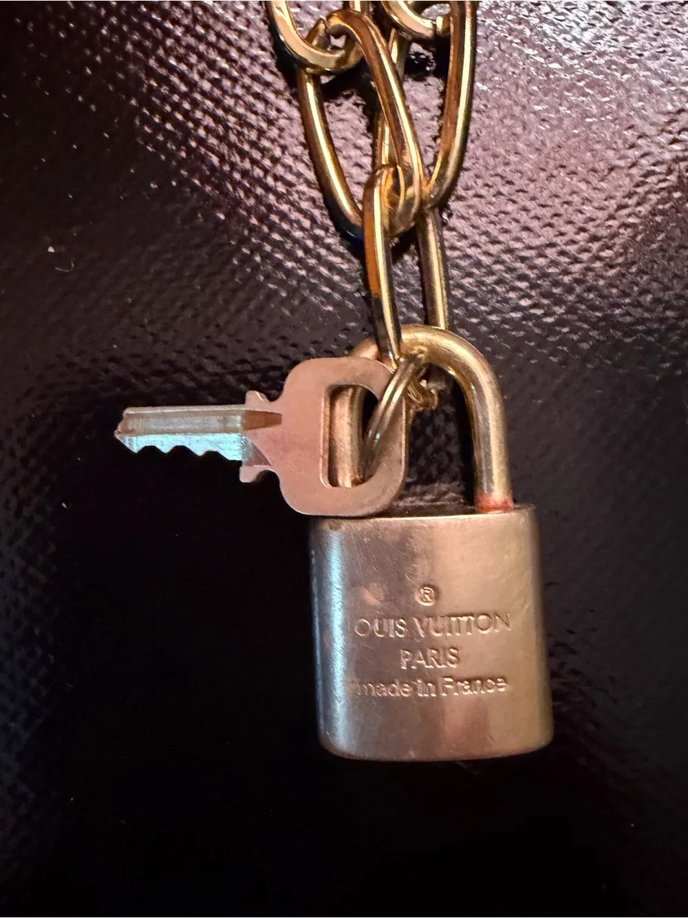 Louis Vuitton Gold-Tone Padlock and Key Chain Necklace